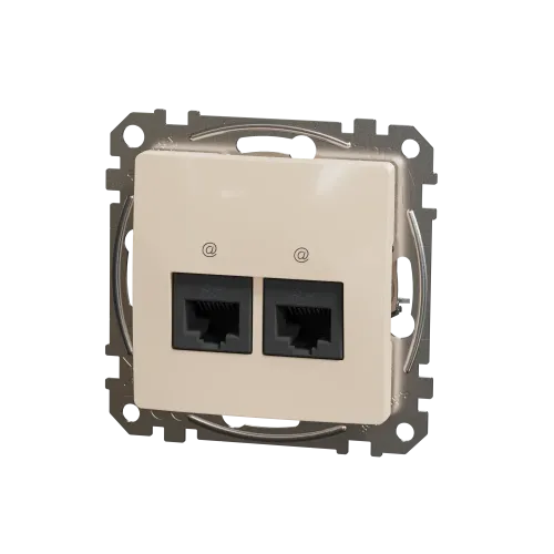 Компьютерная розетка 2 х RJ45 кат. 5е UTP, бежевый, Sedna Design SDD112452