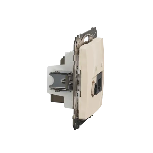 Розетка телевизионная и компьютерная TV+RJ45 кат. 6 UTP, бежевый, Sedna Design SDD112469T