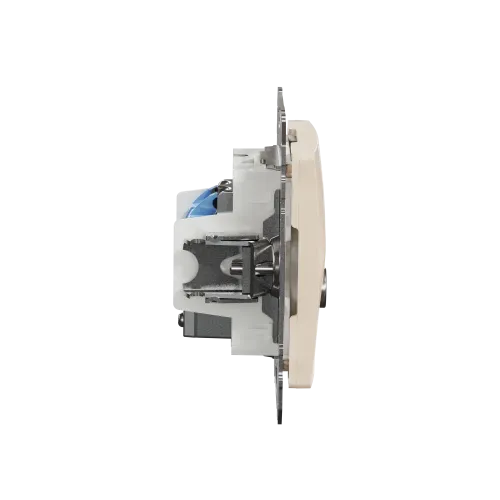 Розетка телевизионная и компьютерная TV+RJ45 кат. 6 UTP, бежевый, Sedna Design SDD112469T