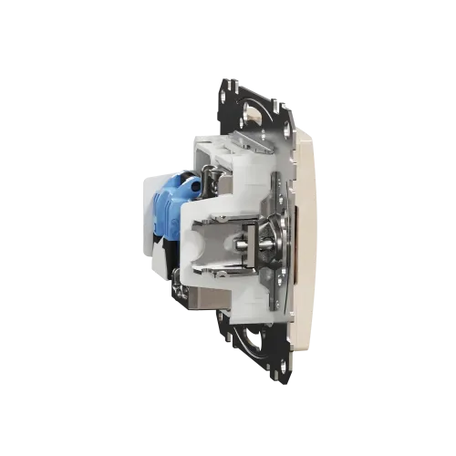 Розетка телевизионная и компьютерная TV+RJ45 кат. 6 UTP, бежевый, Sedna Design SDD112469T
