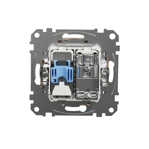 Розетка телевизионная и компьютерная TV+RJ45 кат. 6 UTP, бежевый, Sedna Design SDD112469T