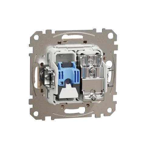 Розетка телевизионная и компьютерная TV+RJ45 кат. 6 UTP, бежевый, Sedna Design SDD112469T