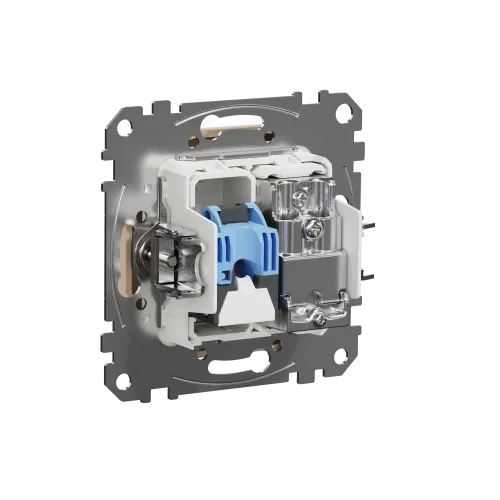 Розетка телевизионная и компьютерная TV+RJ45 кат. 6 UTP, бежевый, Sedna Design SDD112469T