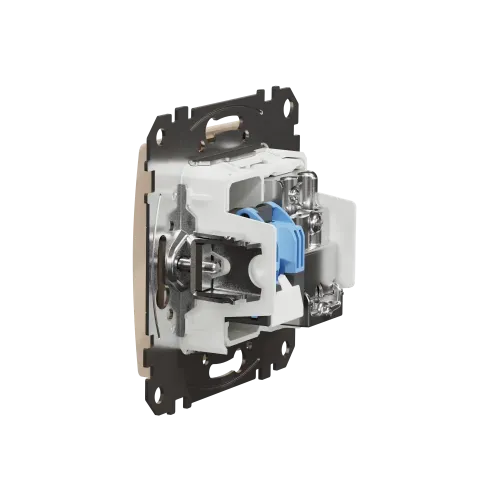 Розетка телевизионная и компьютерная TV+RJ45 кат. 6 UTP, бежевый, Sedna Design SDD112469T