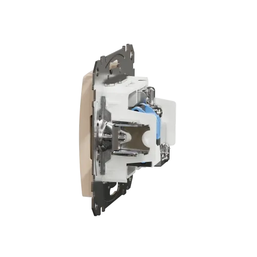 Розетка телевизионная и компьютерная TV+RJ45 кат. 6 UTP, бежевый, Sedna Design SDD112469T