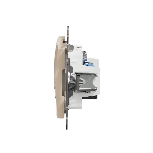 Розетка телевизионная и компьютерная TV+RJ45 кат. 6 UTP, бежевый, Sedna Design SDD112469T