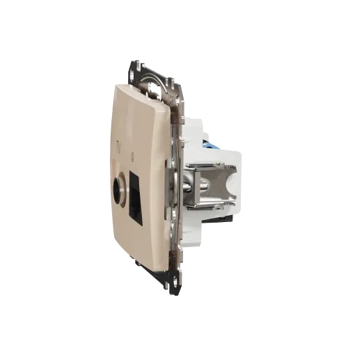 Розетка телевизионная и компьютерная TV+RJ45 кат. 6 UTP, бежевый, Sedna Design SDD112469T