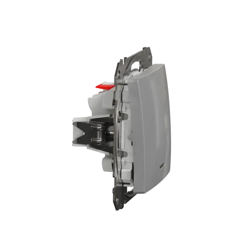 Выключатель с подсветкой 1 клавишный, алюминий, Sedna Design SDD113101L