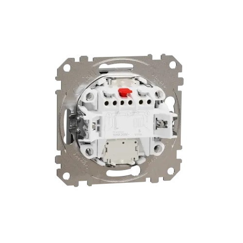 Выключатель с подсветкой 2 клавишный, алюминий, Sedna Design SDD113105L