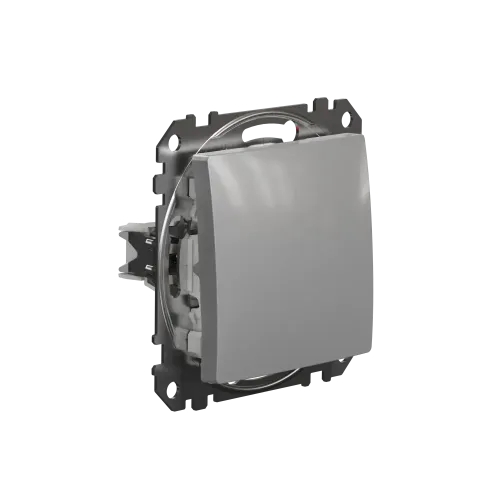 Выключатель проходной 1 клавишный, алюминий, Sedna Design SDD113106