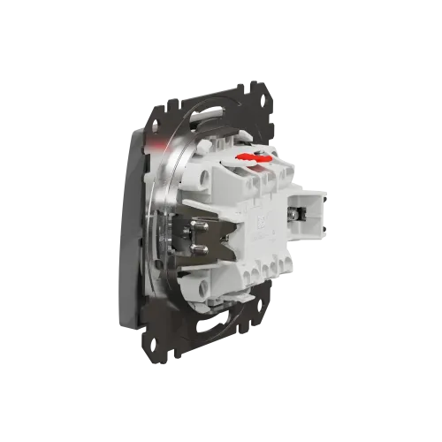 Выключатель проходной 1 клавишный, алюминий, Sedna Design SDD113106
