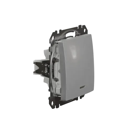 Выключатель проходной с подсветкой 1 клавишный, алюминий, Sedna Design SDD113106L