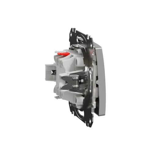 Выключатель проходной с подсветкой 1 клавишный, алюминий, Sedna Design SDD113106L