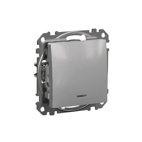 Выключатель перекрестный с подсветкой, алюминий, Sedna Design SDD113107L