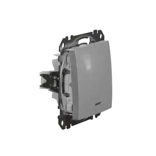 Выключатель перекрестный с подсветкой, алюминий, Sedna Design SDD113107L
