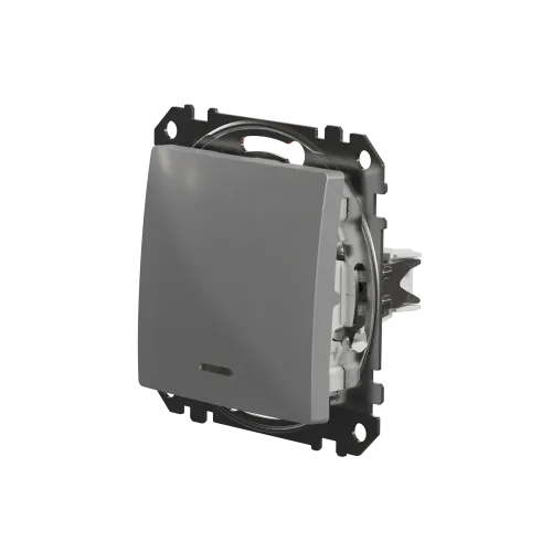 Выключатель перекрестный с подсветкой, алюминий, Sedna Design SDD113107L
