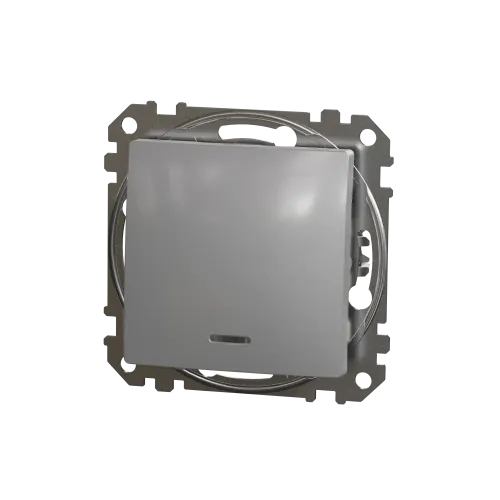 Выключатель перекрестный с подсветкой, алюминий, Sedna Design SDD113107L