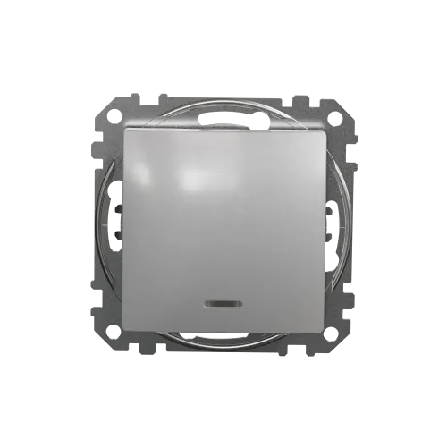 Выключатель перекрестный с подсветкой, алюминий, Sedna Design SDD113107L
