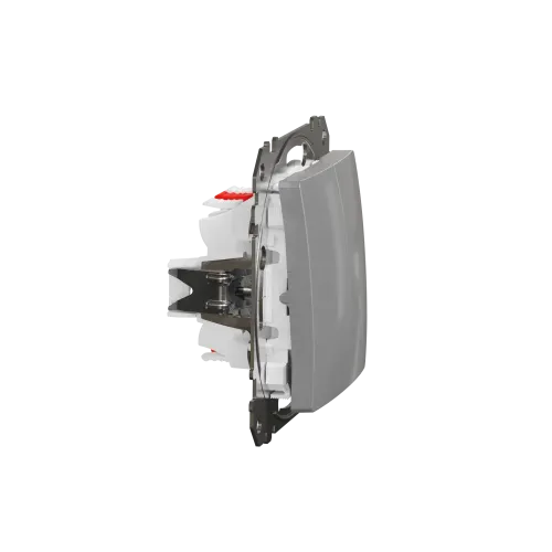 Выключатель проходной 2 клавишный, алюминий, Sedna Design SDD113108