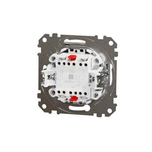 Выключатель проходной 2 клавишный, алюминий, Sedna Design SDD113108