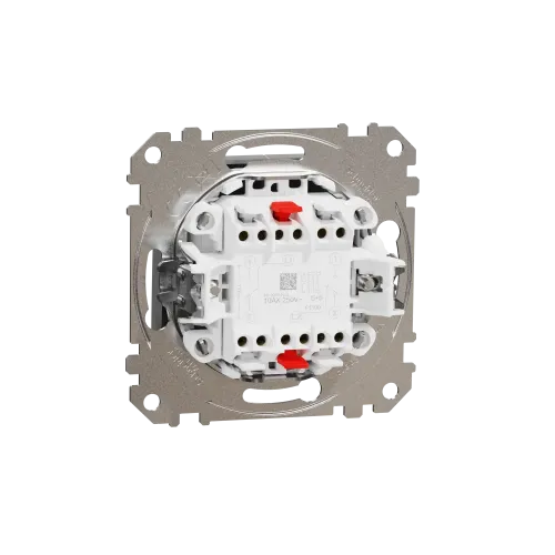 Выключатель проходной 2 клавишный, алюминий, Sedna Design SDD113108