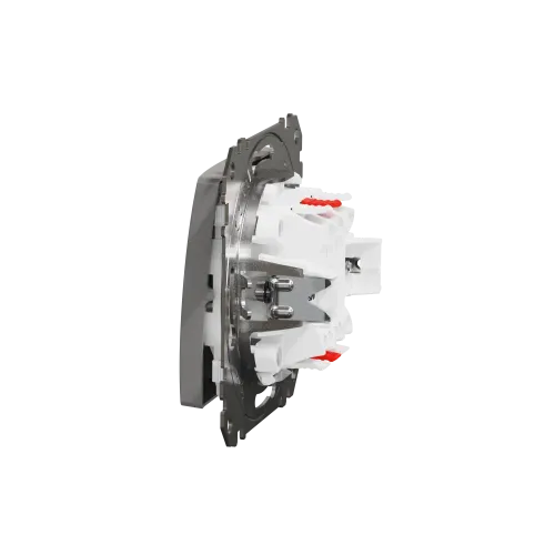 Выключатель проходной 2 клавишный, алюминий, Sedna Design SDD113108