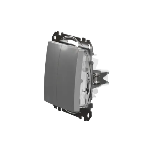 Выключатель проходной 2 клавишный, алюминий, Sedna Design SDD113108