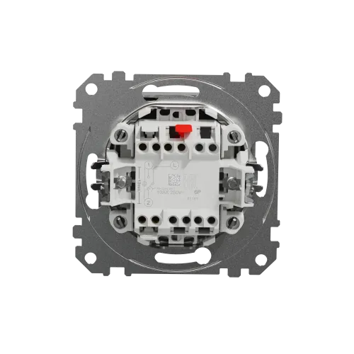 Кнопка проходная 1 клавишная, алюминий, Sedna Design SDD113116