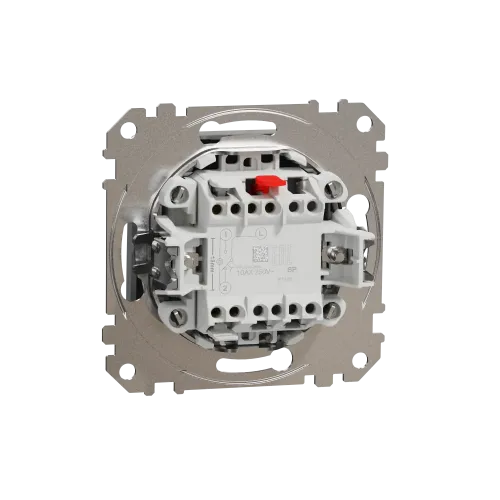 Кнопка проходная 1 клавишная, алюминий, Sedna Design SDD113116