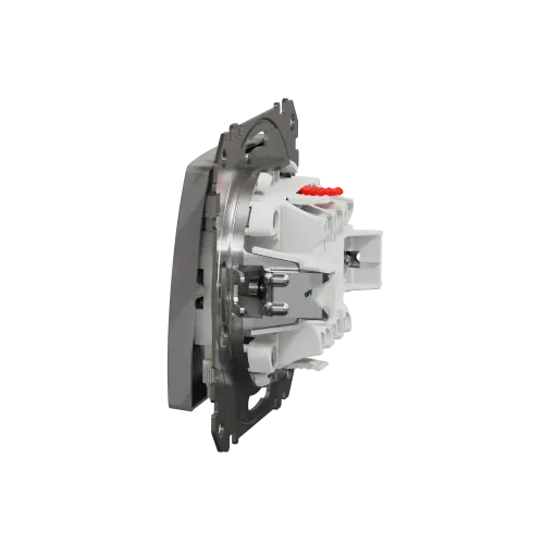 Кнопка проходная 1 клавишная, алюминий, Sedna Design SDD113116