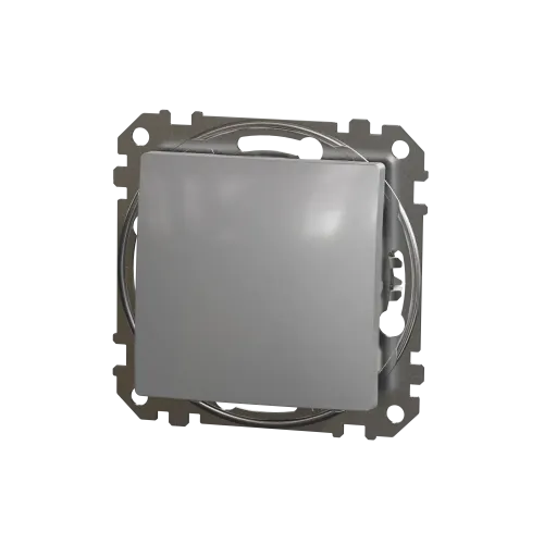 Кнопка проходная 1 клавишная, алюминий, Sedna Design SDD113116