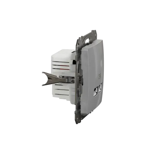 Розетка USB тип A+A, алюминий, Sedna Design SDD113401
