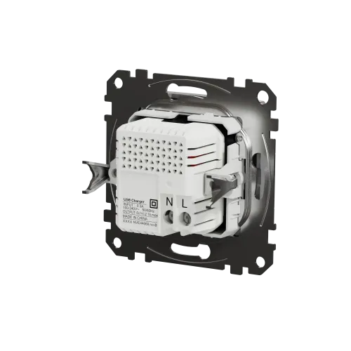 Розетка USB тип A+A, алюминий, Sedna Design SDD113401