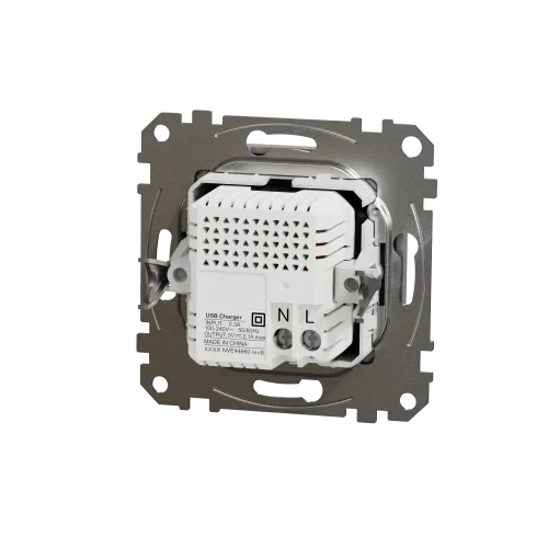 Розетка USB тип A+A, алюминий, Sedna Design SDD113401