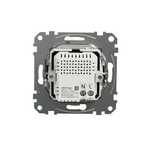 Розетка USB тип A+A, алюминий, Sedna Design SDD113401