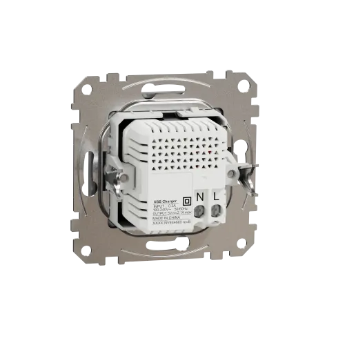 Розетка USB тип A+A, алюминий, Sedna Design SDD113401