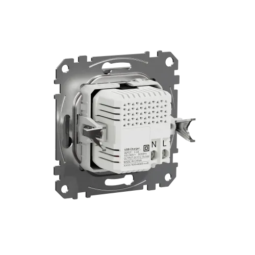Розетка USB тип A+A, алюминий, Sedna Design SDD113401