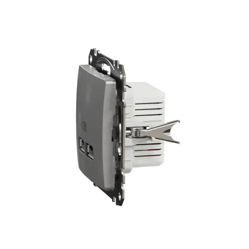 Розетка USB тип A+A, алюминий, Sedna Design SDD113401