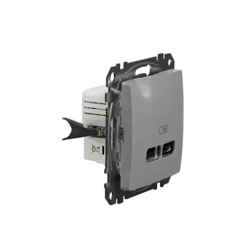 Розетка USB тип A+C 2,4A, алюминий, Sedna Design SDD113402