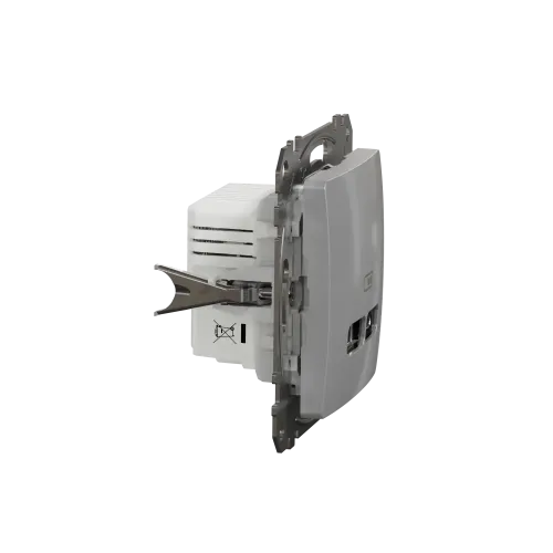 Розетка USB тип A+C 2,4A, алюминий, Sedna Design SDD113402