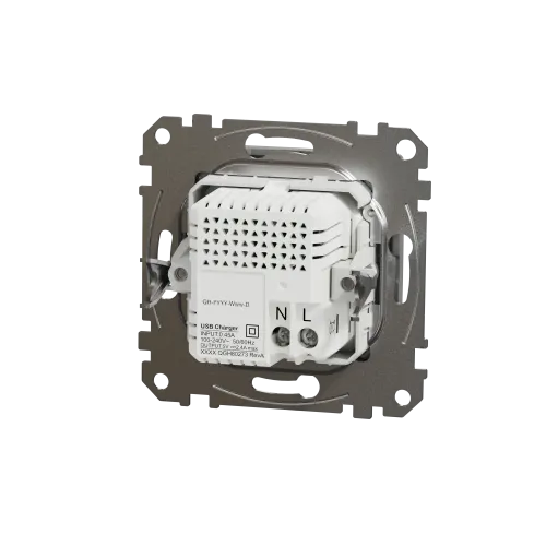 Розетка USB тип A+C 2,4A, алюминий, Sedna Design SDD113402