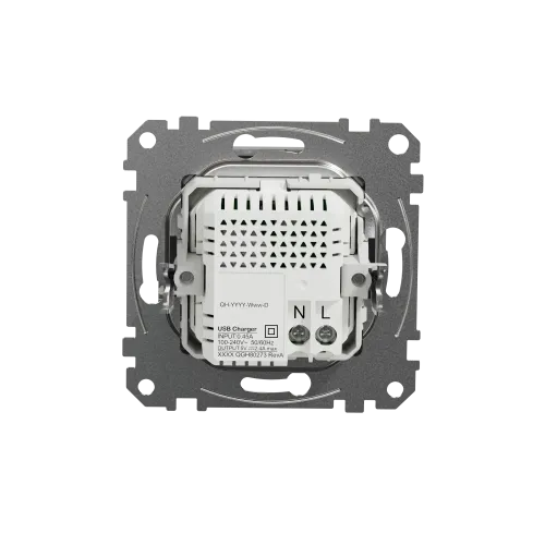 Розетка USB тип A+C 2,4A, алюминий, Sedna Design SDD113402