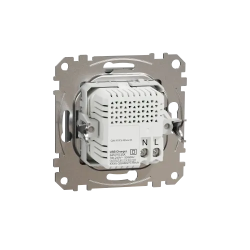 Розетка USB тип A+C 2,4A, алюминий, Sedna Design SDD113402