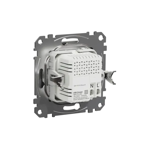 Розетка USB тип A+C 2,4A, алюминий, Sedna Design SDD113402
