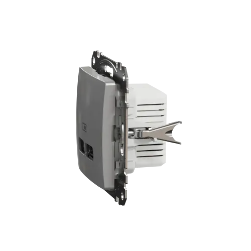 Розетка USB тип A+C 2,4A, алюминий, Sedna Design SDD113402