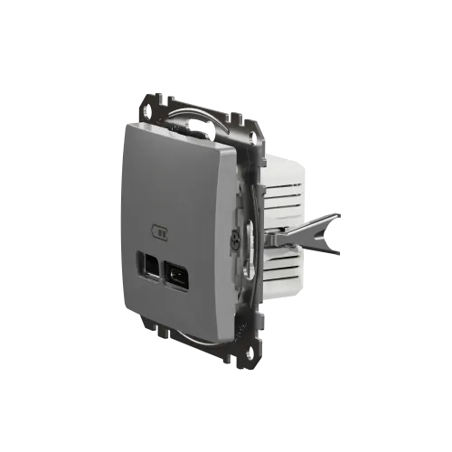 Розетка USB тип A+C 2,4A, алюминий, Sedna Design SDD113402