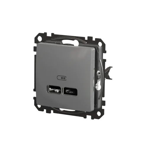 Розетка USB тип A+C 2,4A, алюминий, Sedna Design SDD113402