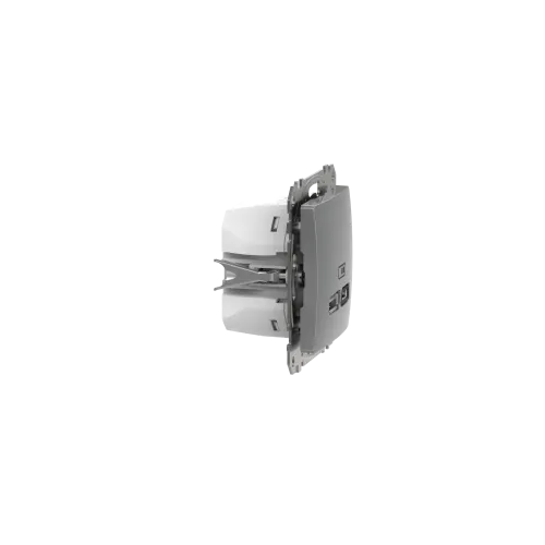 Розетка USB тип A+C 3A, 45W, алюминий, Sedna Design SDD113404