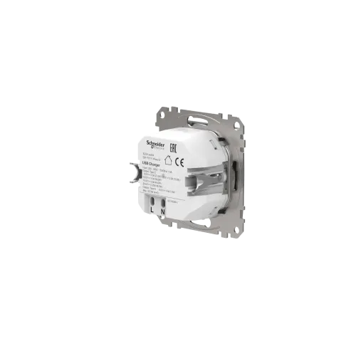 Розетка USB тип A+C 3A, 45W, алюминий, Sedna Design SDD113404