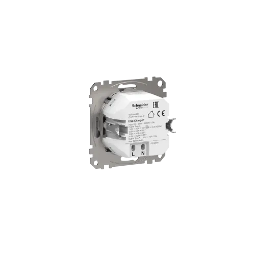 Розетка USB тип A+C 3A, 45W, алюминий, Sedna Design SDD113404